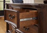 Lavinton Brown Queen Poster Bed, Dresser, Mirror, Chest and 2 Nightstands from Ashley Furniture - Luna Furniture
