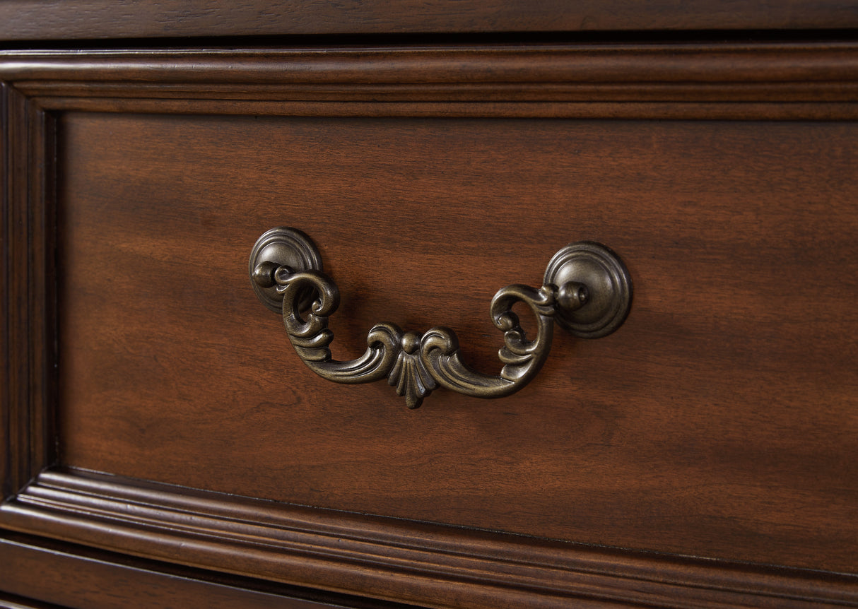 Lavinton Brown Queen Poster Bed, Dresser, Mirror, Chest and Nightstand from Ashley Furniture - Luna Furniture