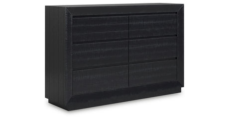 Londer Queen Panel Bed with Dresser and Nightstand in Black from Ashley - Luna Furniture