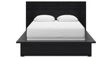 Londer Queen Panel Bed with Mirrored Dresser and Nightstand in Black from Ashley - Luna Furniture