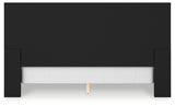 Londer Black King Panel Bed with Mirrored Dresser from Ashley - Luna Furniture