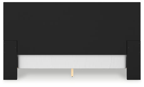 Londer Black King Panel Bed with Mirrored Dresser from Ashley - Luna Furniture