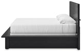Londer Black King Panel Bed with Mirrored Dresser from Ashley - Luna Furniture
