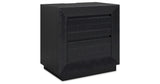 Londer Queen Panel Bed with Mirrored Dresser and 2 Nightstands in Black from Ashley - Luna Furniture