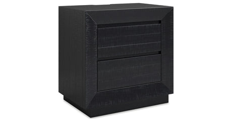 Londer Queen Panel Bed with Mirrored Dresser and 2 Nightstands in Black from Ashley - Luna Furniture