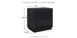 Londer Queen Panel Bed with Mirrored Dresser and 2 Nightstands in Black from Ashley - Luna Furniture