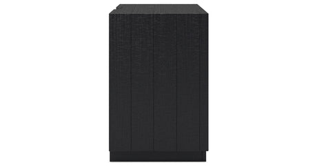 Londer King Panel Bed with Dresser and Nightstand in Black from Ashley - Luna Furniture