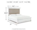 Kanwyn Whitewash Queen Upholstered Panel Bed from Ashley - Luna Furniture