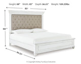 Kanwyn Whitewash California King Upholstered Panel Bed from Ashley Furniture - Luna Furniture