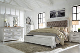 Kanwyn Whitewash Queen Upholstered Storage Bed