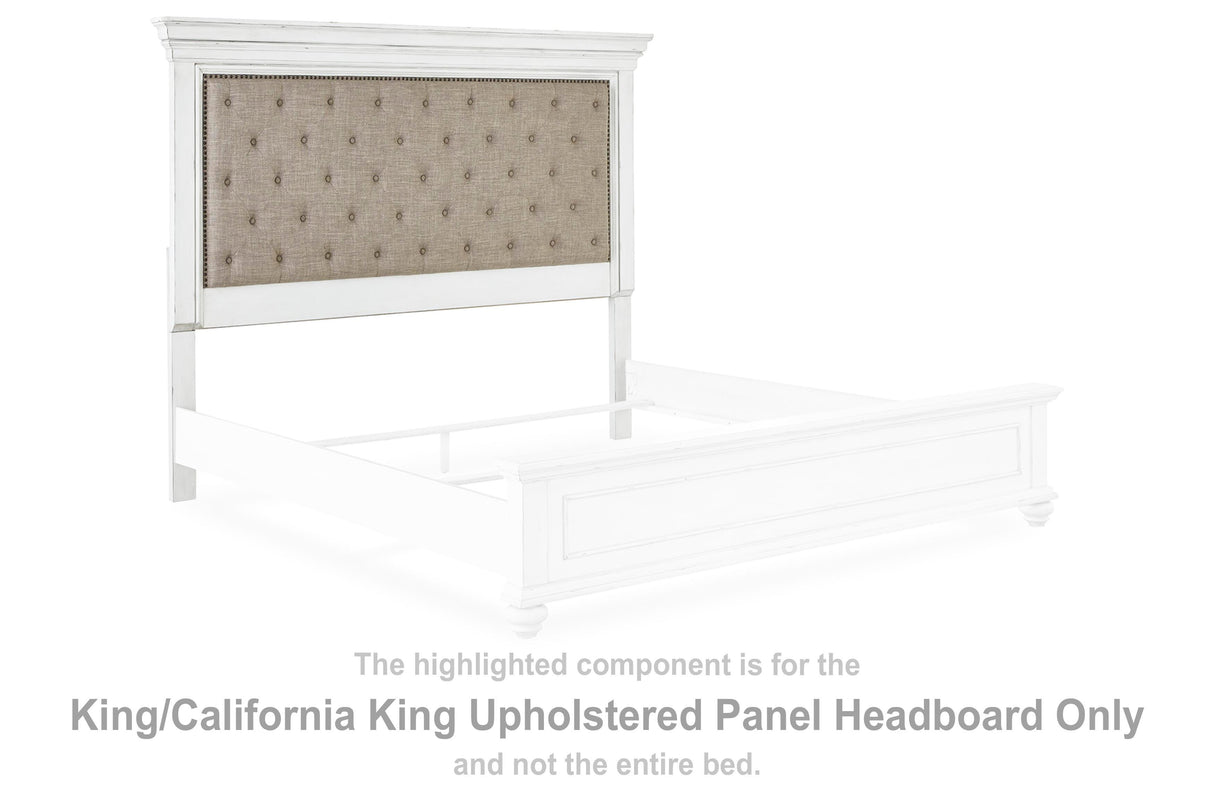Kanwyn Whitewash King/California King Upholstered Panel Headboard from Ashley Furniture - Luna Furniture