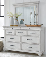 Kanwyn Whitewash Upholstered Panel Bedroom Set from Ashley - Luna Furniture