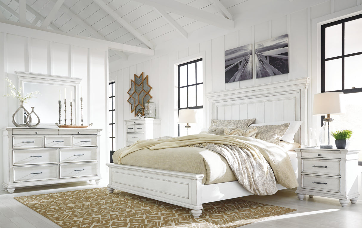 Kanwyn Whitewash Queen Panel Bed from Ashley - Luna Furniture