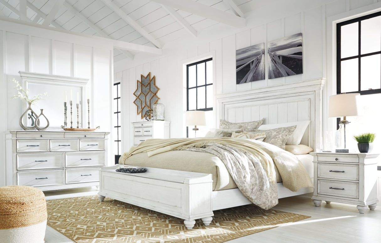 Kanwyn Whitewash Queen Panel Bed from Ashley - Luna Furniture