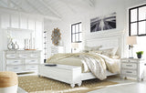Kanwyn Whitewash King Panel Bed from Ashley - Luna Furniture
