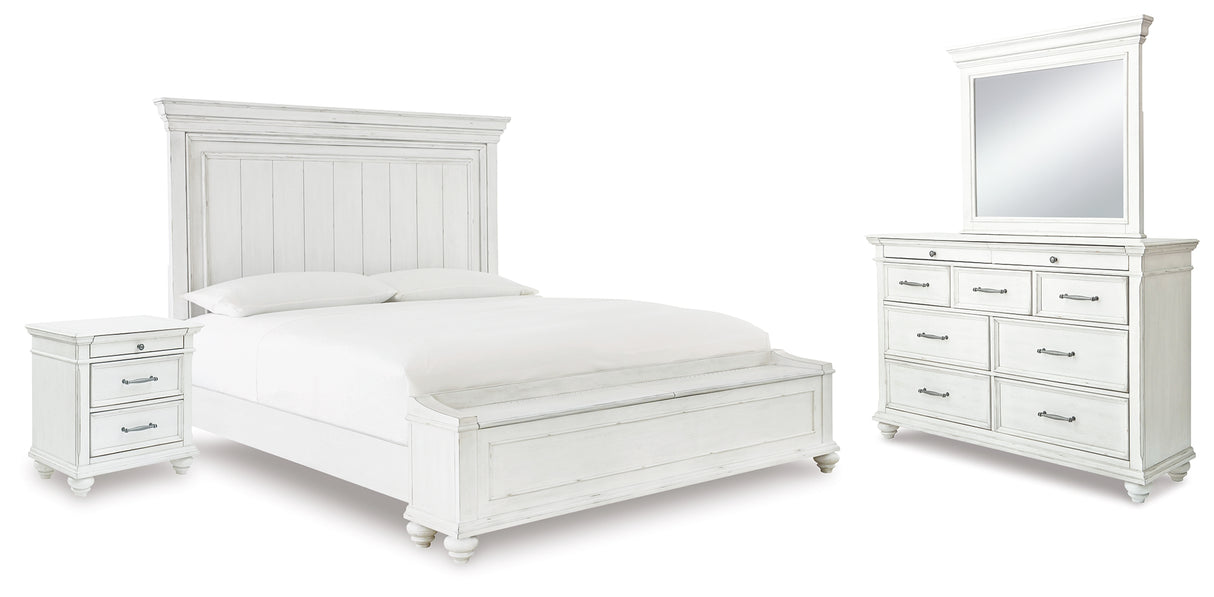 Kanwyn Whitewash Storage Panel Bedroom Set from Ashley - Luna Furniture