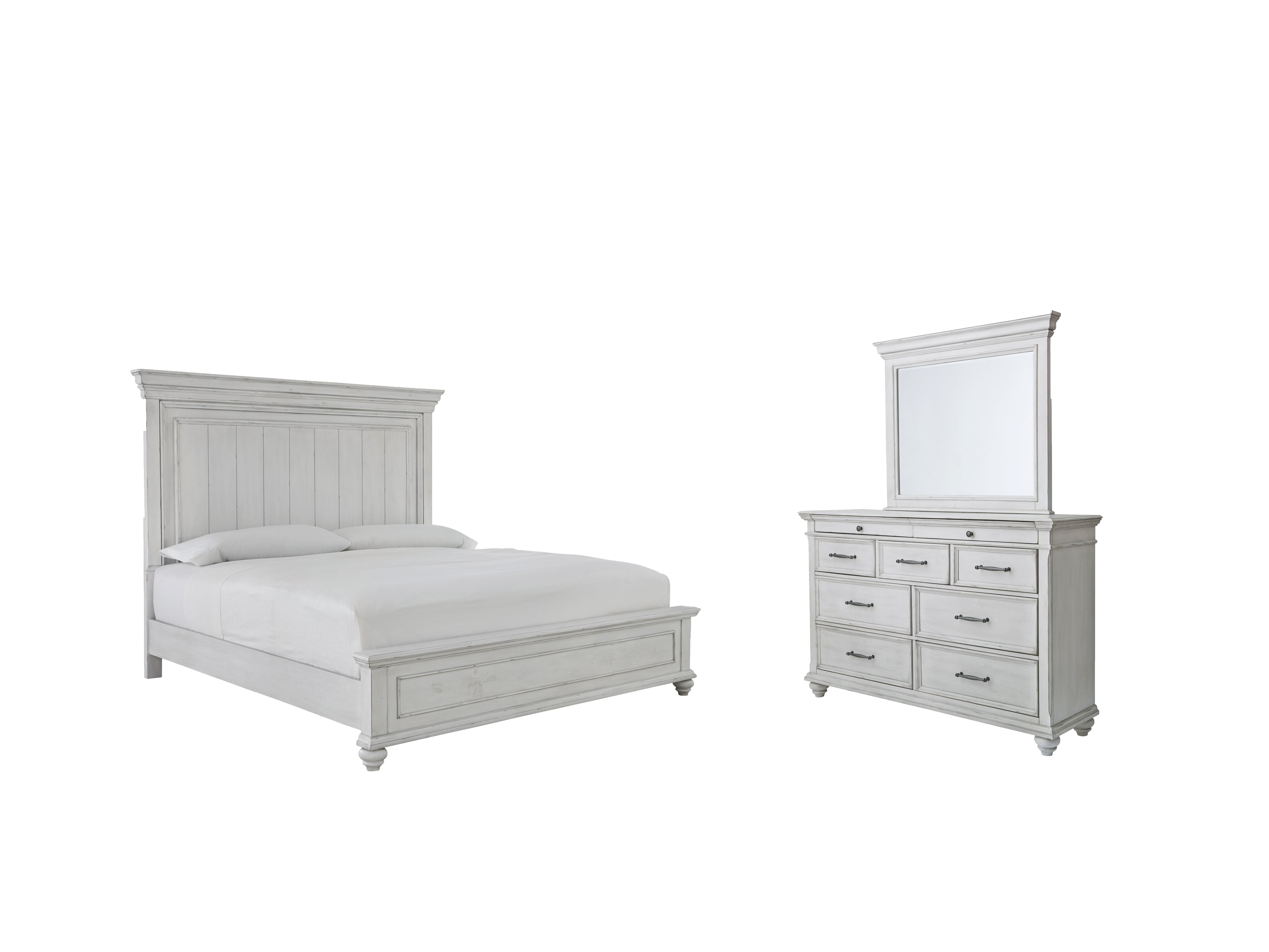 Ashley Kanwyn Whitewash Panel Bedroom Set - Luna Furniture