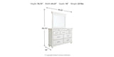 Kanwyn California King Panel Bed with Mirrored Dresser and Chest in Whitewash from Ashley Furniture - Luna Furniture