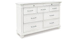 Kanwyn Queen Panel Bed with Dresser in Whitewash from Ashley Furniture - Luna Furniture