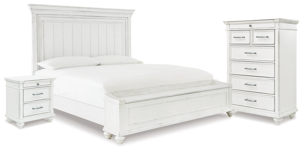 Kanwyn Whitewash Storage Panel Bedroom Set from Ashley - Luna Furniture