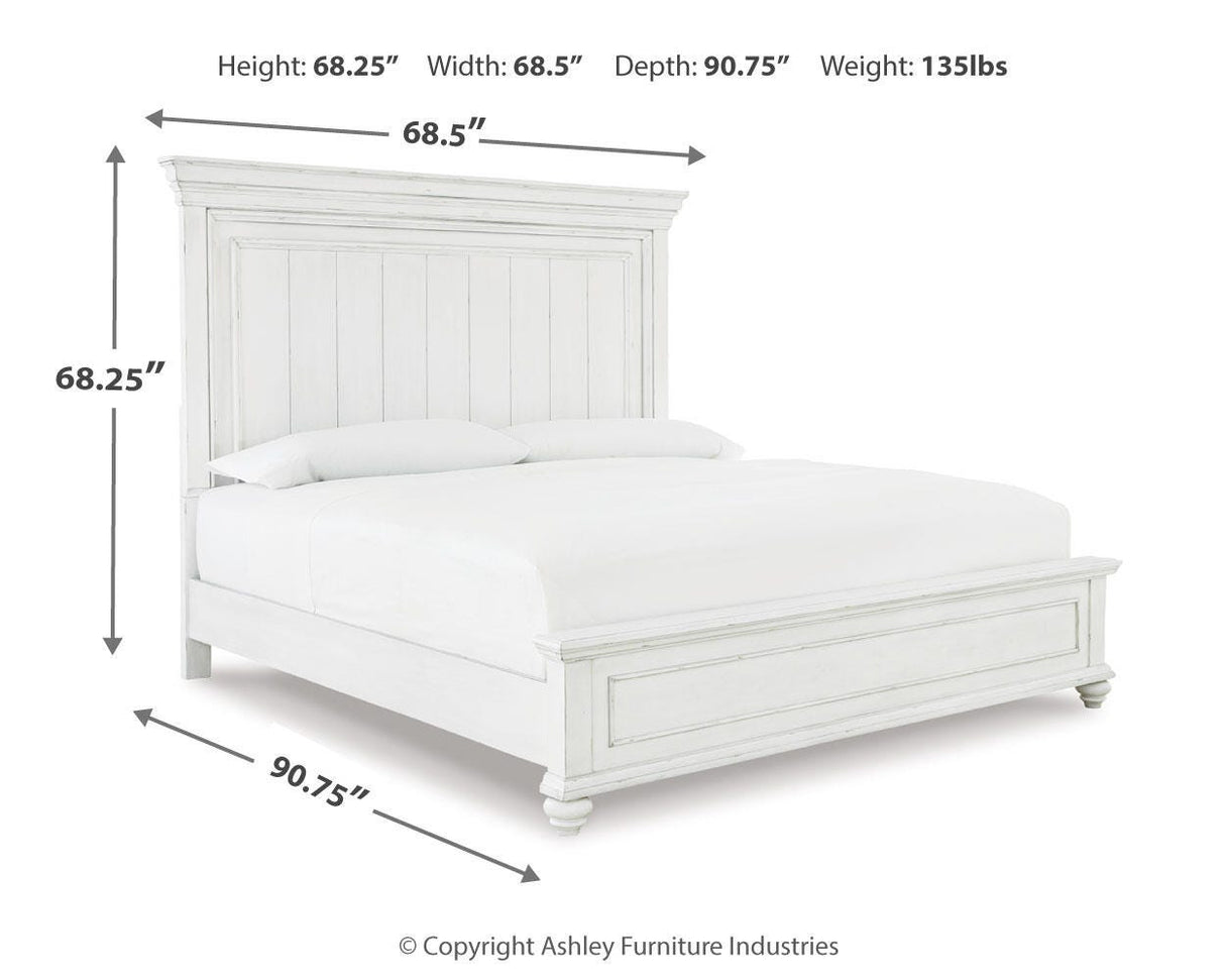 Kanwyn Whitewash Queen Panel Bed from Ashley - Luna Furniture