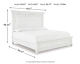 Kanwyn Queen Panel Bed with Dresser in Whitewash from Ashley - Luna Furniture