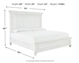 Kanwyn Queen Panel Bed with Dresser in Whitewash from Ashley - Luna Furniture