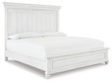 Kanwyn Whitewash California King Panel Bed from Ashley Furniture - Luna Furniture