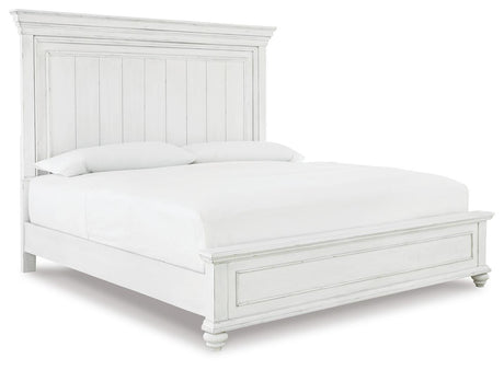 Kanwyn Whitewash California King Panel Bed from Ashley - Luna Furniture