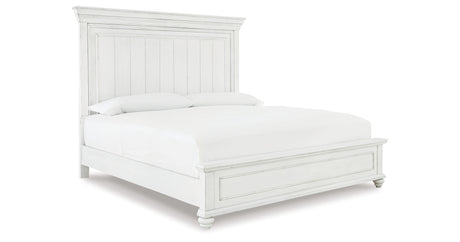 Kanwyn Whitewash California King Panel Bed from Ashley Furniture - Luna Furniture