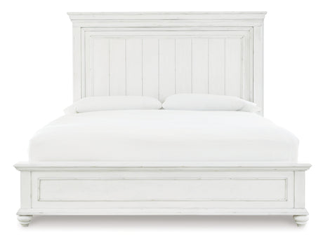 Kanwyn Whitewash Queen Panel Bed from Ashley - Luna Furniture