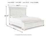 Kanwyn Whitewash California King Panel Bed with Storage Bench from Ashley - Luna Furniture