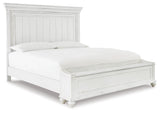 Kanwyn King Panel Bed with Storage with Dresser in Whitewash from Ashley Furniture - Luna Furniture