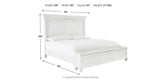Kanwyn King Panel Bed with Storage with Dresser in Whitewash from Ashley Furniture - Luna Furniture