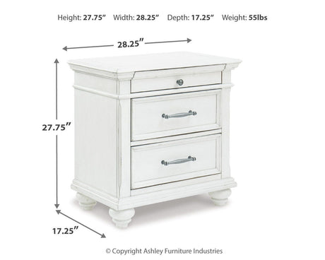 Kanwyn Whitewash Nightstand from Ashley - Luna Furniture