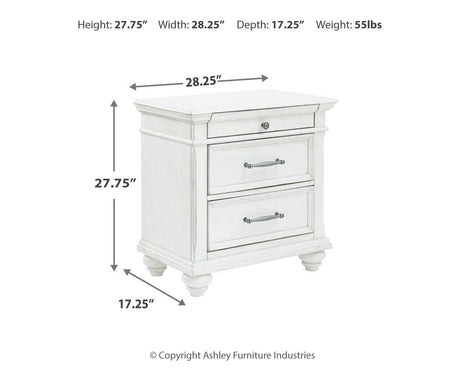 Kanwyn Whitewash Nightstand from Ashley Furniture - Luna Furniture