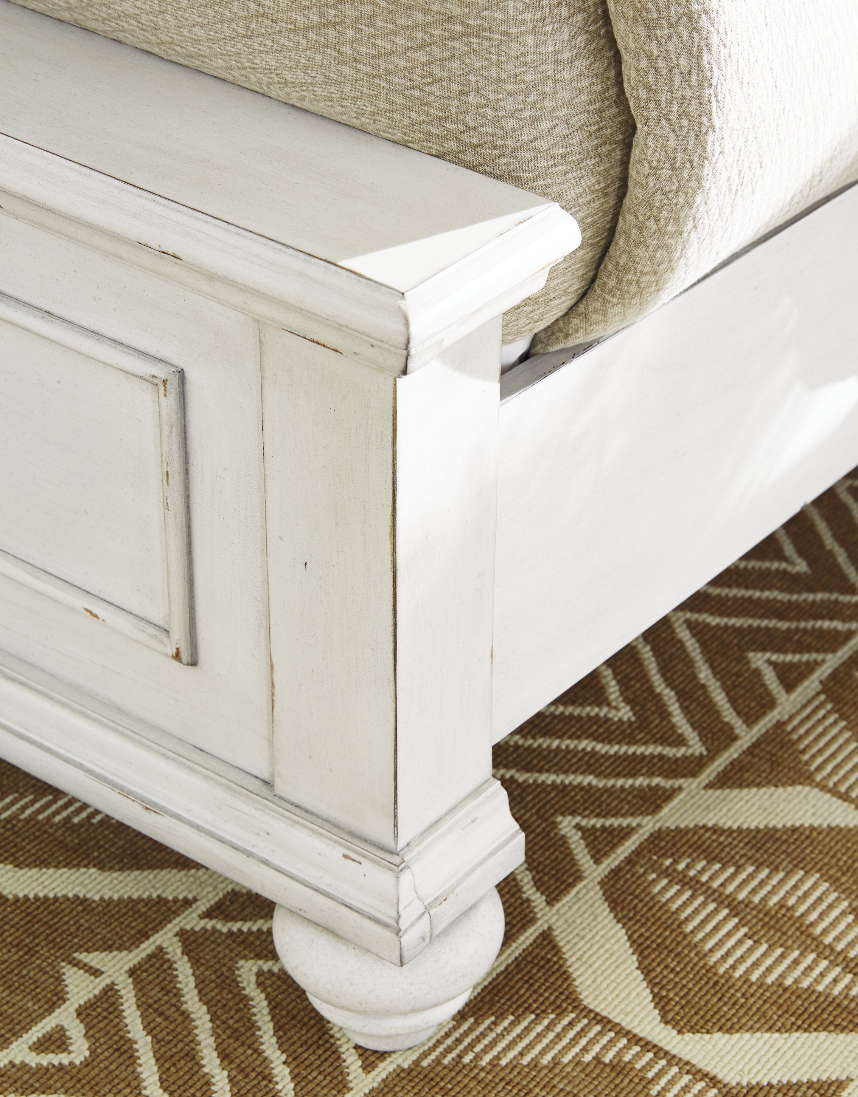 Ashley Kanwyn Whitewash California King Panel Bed with Storage