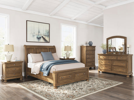 Feddinger Medium Brown Sleigh Panel Bedroom Set from Ashley - Luna Furniture