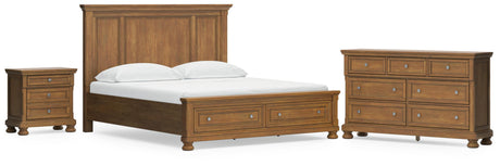 Feddinger Medium Brown California King Storage Bed, Dresser and Nightstand from Ashley - Luna Furniture