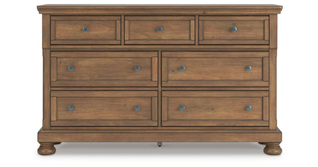 Feddinger King Storage Sleigh Bed with Dresser in Medium Brown from Ashley Furniture - Luna Furniture