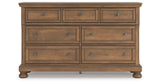 Feddinger Queen Panel Bed with Dresser and Nightstand in Medium Brown from Ashley - Luna Furniture