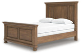 Feddinger Chestnut Queen Panel Bed, Dresser, Mirror, Chest and 2 Nightstands from Ashley - Luna Furniture