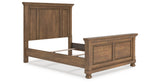 Feddinger Queen Panel Bed with Mirrored Dresser, Chest and Nightstand in Medium Brown from Ashley Furniture - Luna Furniture
