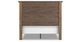 Feddinger Queen Panel Bed with Mirrored Dresser and Chest in Medium Brown from Ashley - Luna Furniture