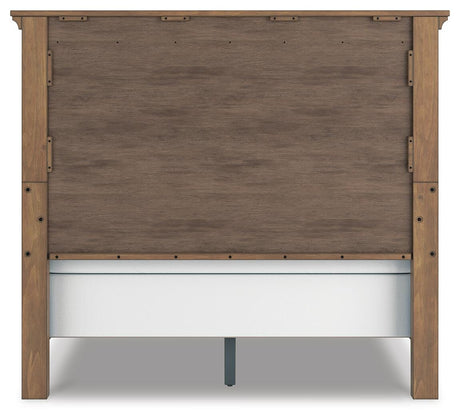 Feddinger Chestnut Queen Panel Bed, Dresser, Mirror, Chest and 2 Nightstands from Ashley - Luna Furniture