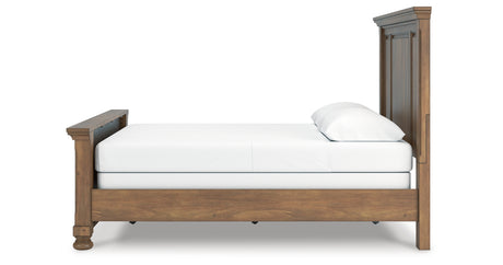 Feddinger Chestnut Queen Panel Bed, Dresser, Mirror, Chest and 2 Nightstands from Ashley - Luna Furniture