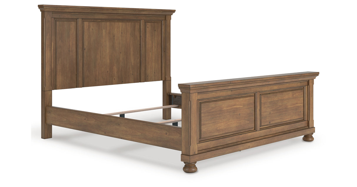 Feddinger Medium Brown California King Panel Bed from Ashley Furniture - Luna Furniture