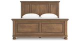 Feddinger California King Panel Bed with Mirrored Dresser and 2 Nightstands in Medium Brown from Ashley Furniture - Luna Furniture