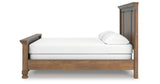 Feddinger California King Panel Bed with Mirrored Dresser in Medium Brown from Ashley - Luna Furniture