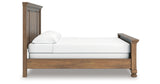 Feddinger California King Panel Bed with Mirrored Dresser in Medium Brown from Ashley - Luna Furniture